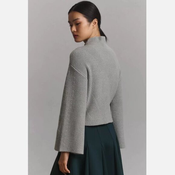 NWT Size XL -Anthropologie The Katey Mock-Neck Bell-Sleeve Sweater (NWT US$ 118) - Picture 3 of 16